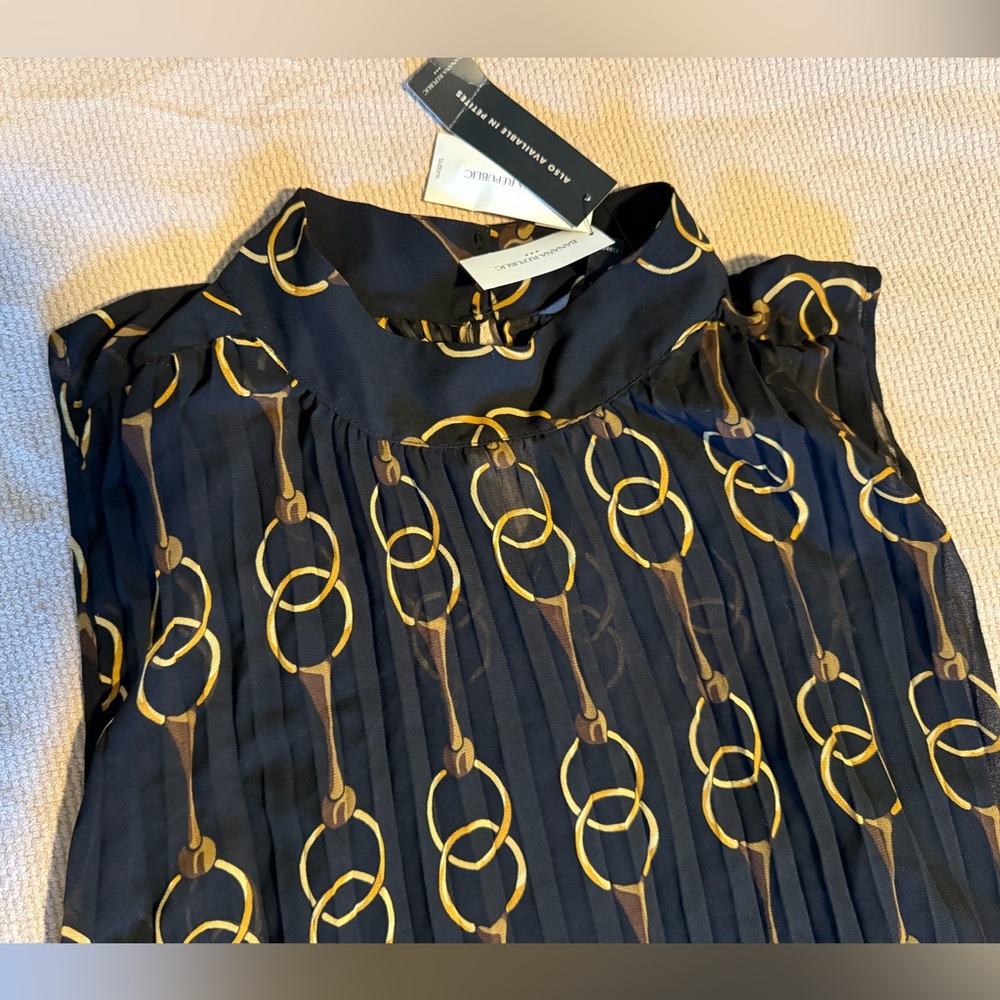 NWT Banana Republic Black and Gold Chain Maxi Dress XL - Picture 3 of 7